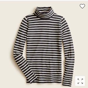 J Crew B/W Striped Tissue Turtleneck